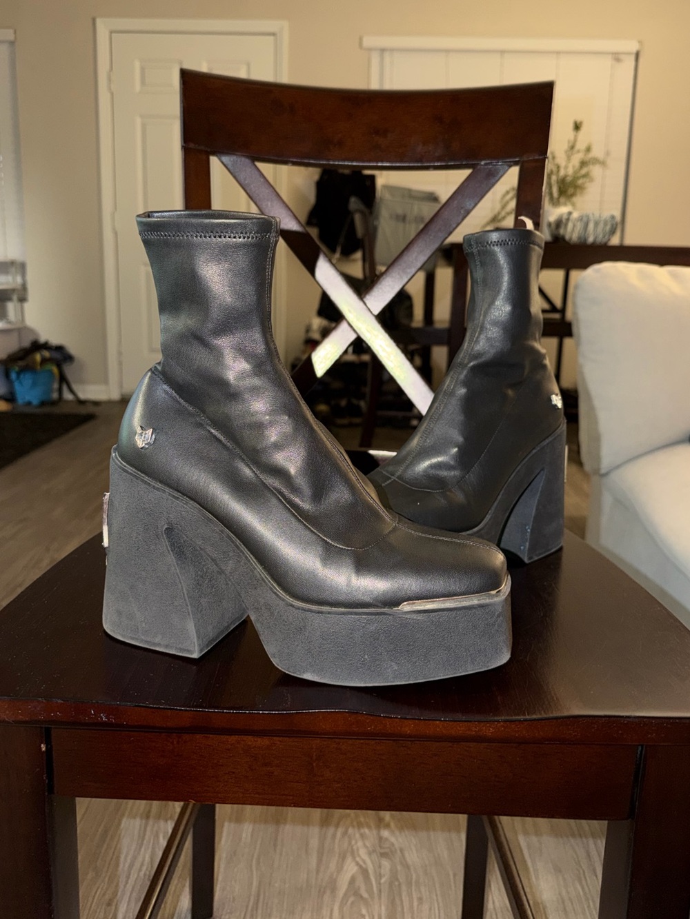 Naked Wolfe Black Platform Ankle Boots / Booties – Women’s US 7.5 EU 38